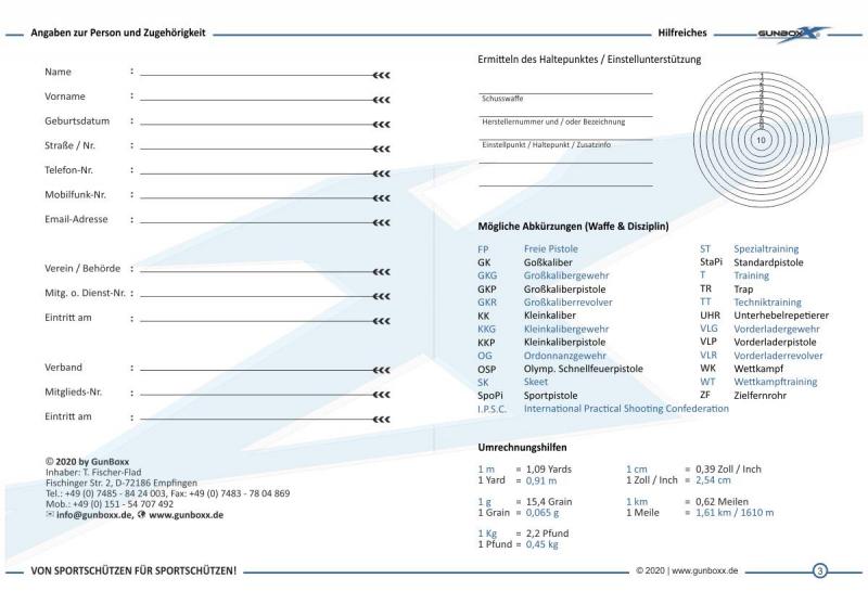 Schießnachweis / Schießbuch Waffen